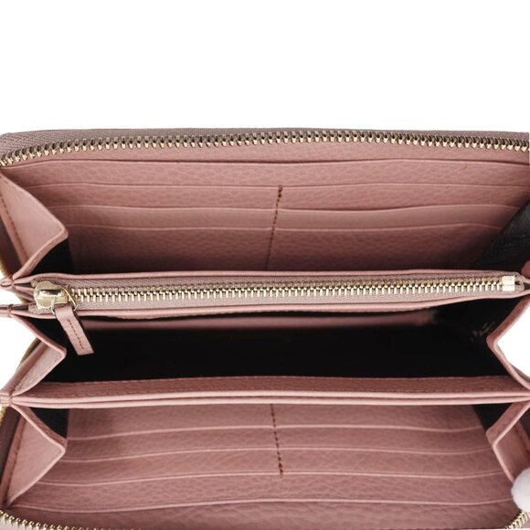 Gucci  Soho Pebbled Calfskin Zip Around Wallet Pink 308280 - Picture 12 of 14